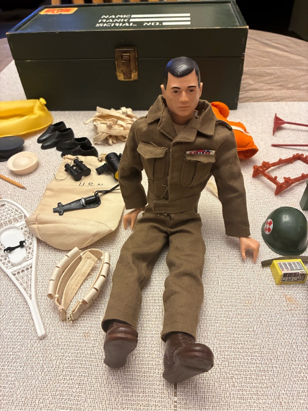 Vintage 12” GI Joe Military Action Figure branded with over 40pcs